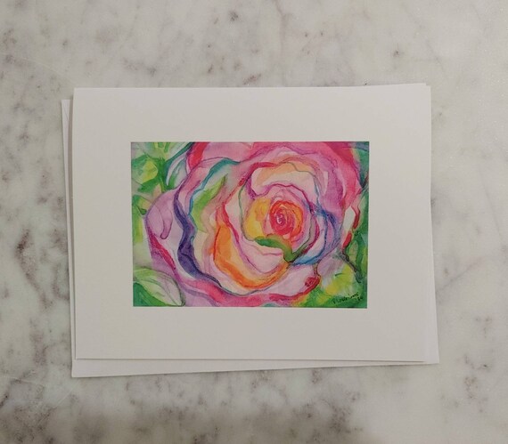 Note Cards, A Rainbow Rose for You