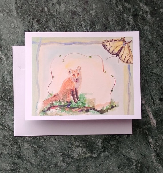 Note Cards, Fox and Butterfly