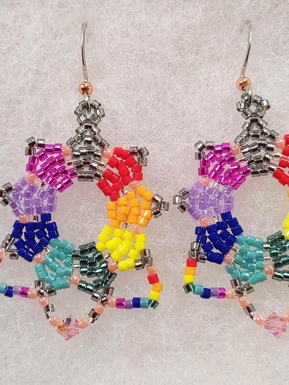 Beaded Rainbow Earrings