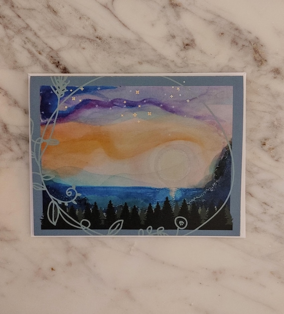 Note Cards, Moonlight on Donner Lake