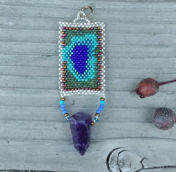 Lake Tahoe Beaded Pendant