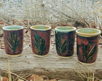 Rustic Textured Pottery Tumblers