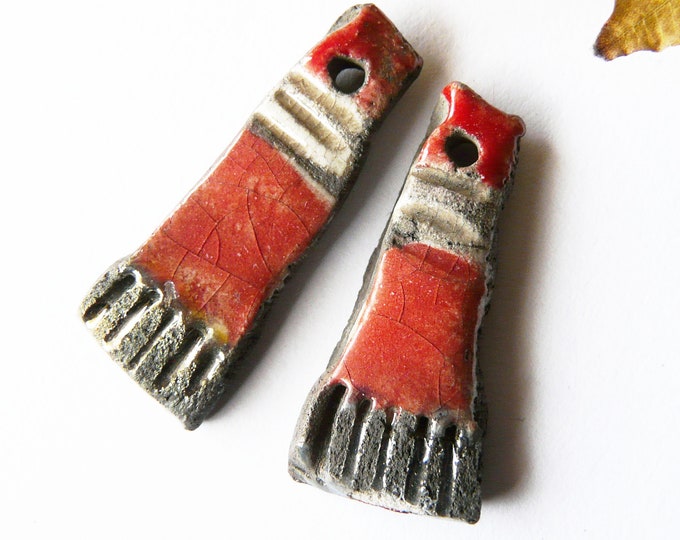 Raku ceramic charms