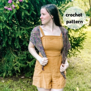 Crochet Shawl PATTERN // Dragonfly Shawl, One-Skein Project, Single Skein, Fingering Weight