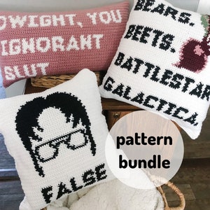Office Pillow Collection Bundle // Crochet Pillow Pattern