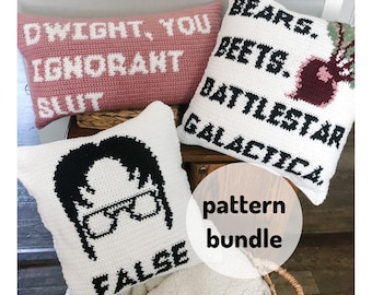 Office Pillow Collection Bundle // Crochet Pillow Pattern