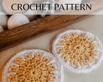 Crochet Coaster PATTERN // Subtle Sunshine Coaster, Crochet Decor, Simple
