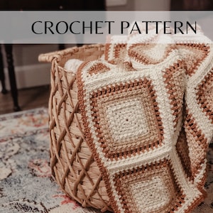 Crochet Blanket PATTERN // Granny Square, Baby Blanket, Throw Blanket, Vintage