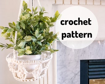 Crochet Plant Hanger PATTERN, Diamond Plant Hanger, Boho Crochet