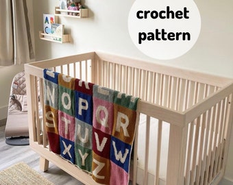 CROCHET ALPHABET PATTERNS // Alphabet Blanket + Individual Alphabet Lovies, Baby Blanket, Heirloom