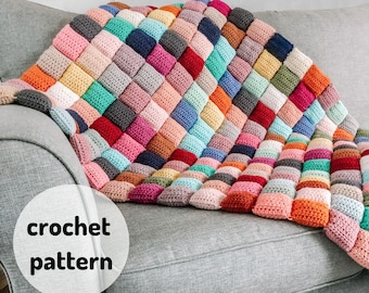 Crochet Puff Quilt PATTERN // Puff Quilt, Crochet Blanket