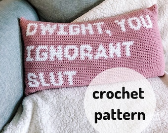 Crochet Pillow Pattern // Ignorant Slut, Office-Inspired Pillow