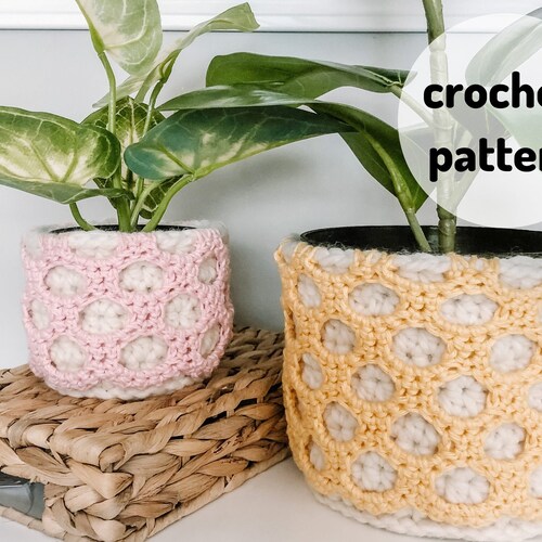 Plant Basket PATTERN // Crochet Basket Planter Etsy