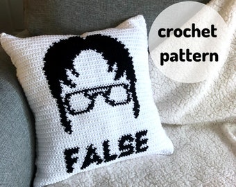 Crochet Pillow PATTERN // False, Office, Pillow Cover