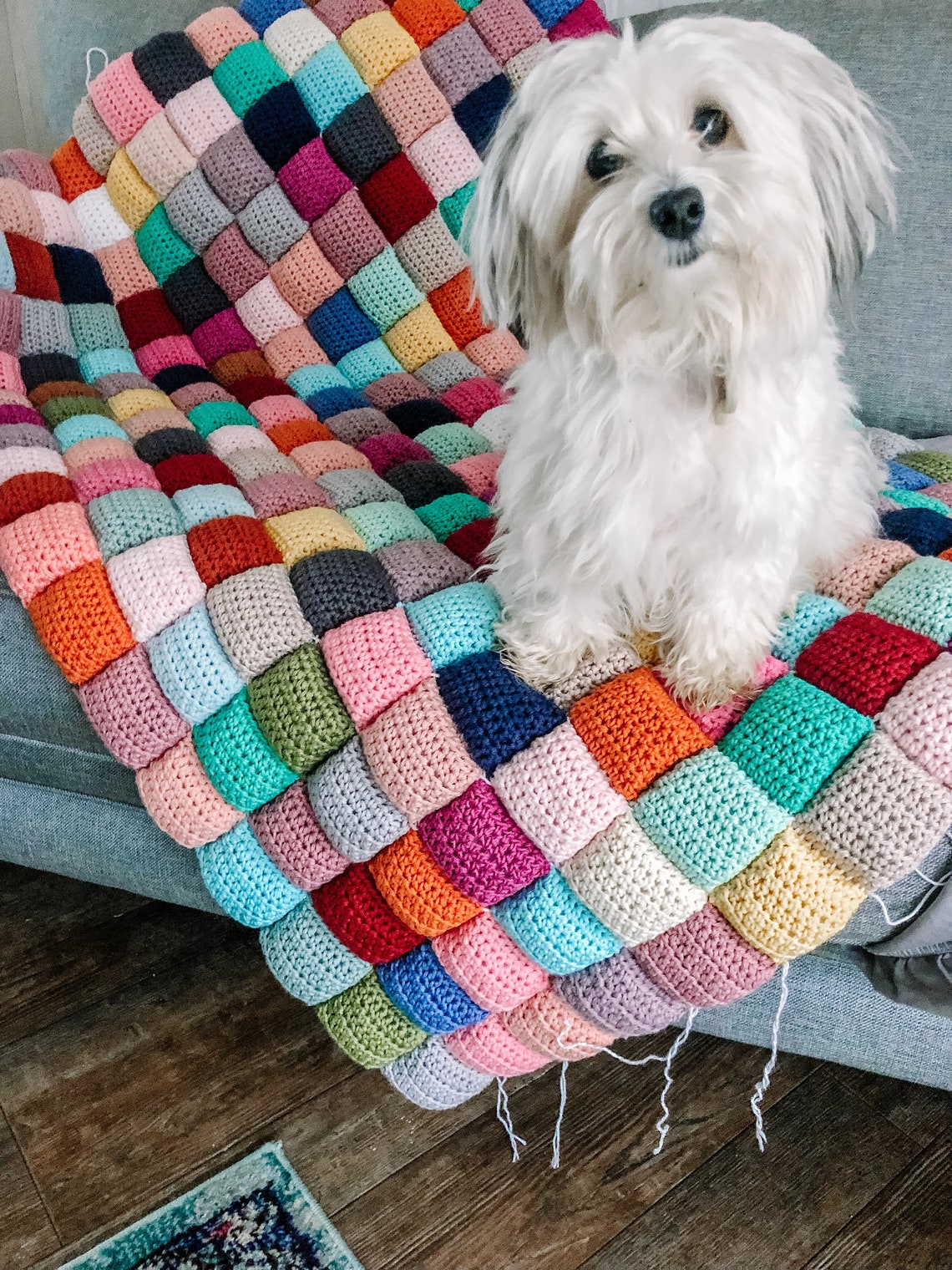 Crochet Puff Quilt PATTERN // Puff Quilt Crochet Blanket Etsy Hong Kong