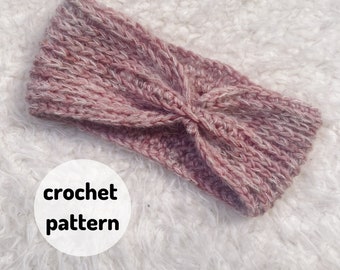 Ear Warmer PATTERN //Easy Ribbed Ear warmer, crochet pattern