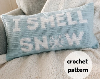 Crochet Pillow PATTERN // I Smell Snow Pillow, Gilmore Girls