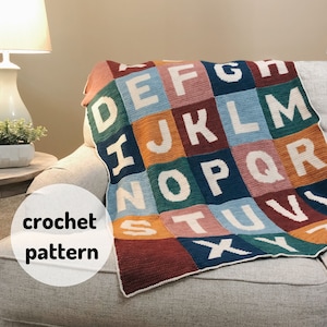 CROCHET ALPHABET PATTERNS // Alphabet Blanket + Individual Alphabet Lovies, Intarsia Crochet