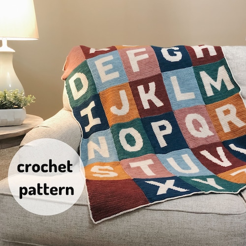 CROCHET ALPHABET PATTERNS // Alphabet Blanket Individual Etsy