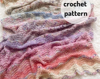 Crochet Blanket PATTERN // Pressed Flowers Blanket, Pattern for Mini Skein Advent