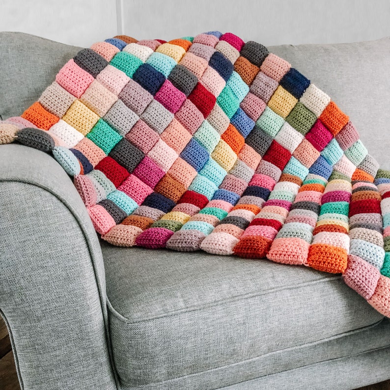 Crochet Puff Quilt PATTERN // Puff Quilt, Crochet Blanket image 4