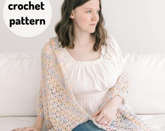 Crochet Shawl PATTERN // Kaleidoscope Shawl, Lace Crochet, Sock Weight Yarn