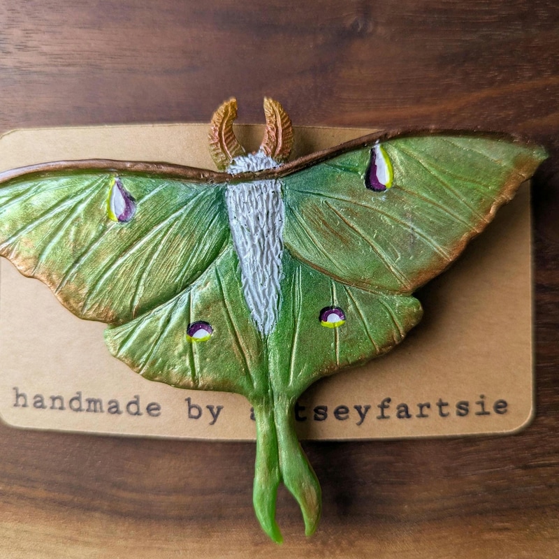 Hair Barrette Luna Moth - Etsy