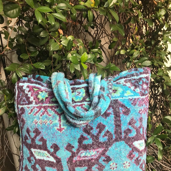 Fresco Towels - Aztec Blue - Large Tote Bag