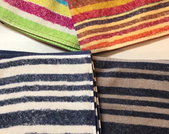 Fresco Towels - Napa Stripes Chambray/White  - Washcloth