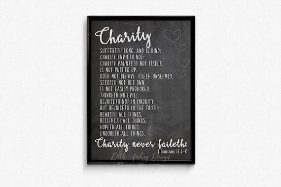 1 Corinthians 13 / Charity Suffereth Long / Scripture - Etsy