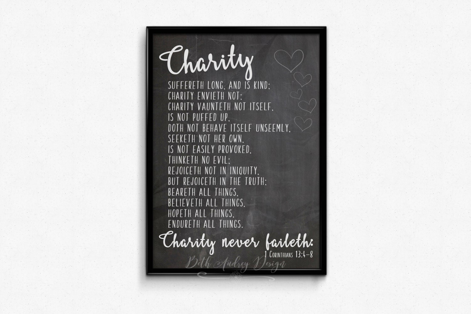 1 Corinthians 13 KJV Bible Verse Chalkboard Print (digital Download) - Etsy