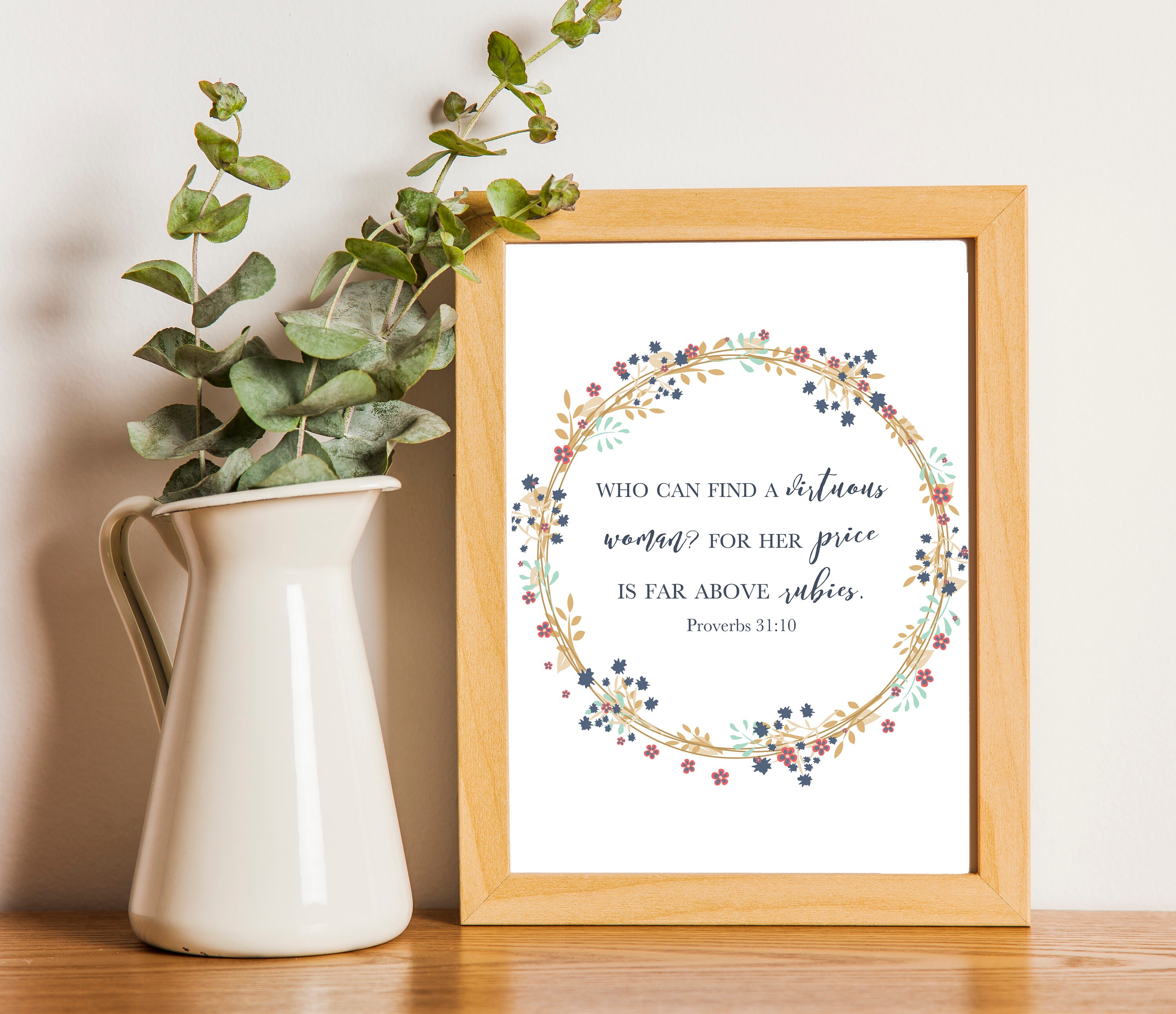 Proverbs 31:10 Scripture Wall Art / Printable / KJV / | Etsy