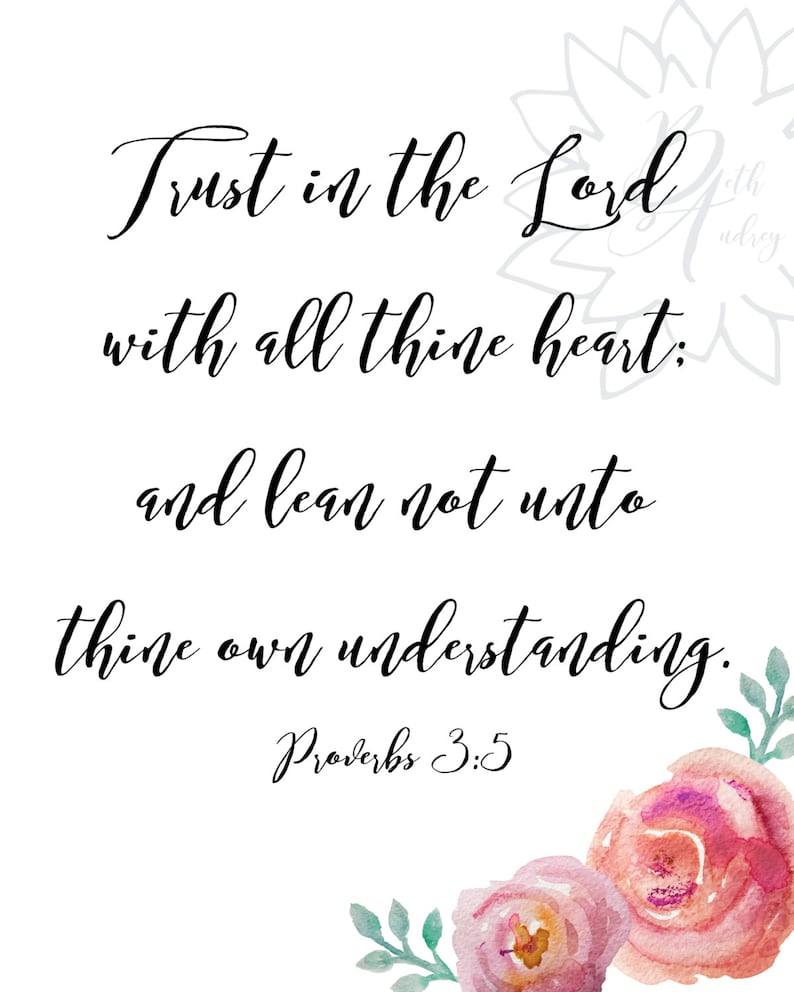 Proverbs 3:5 Scripture Wall Art / Printable / KJV / Wall Decor | Etsy