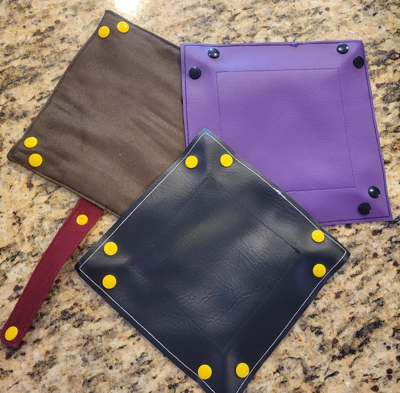 Back of the tray is plain (or add embroidery of your choice) - snap colors either match the inside or are a complementary color!