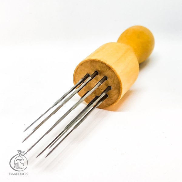 BaarDuck DIY Eight Needles Tool Craft Wool Felt Punch Tool with Solid Wooden Handle Felting Needle Kit 8 needles instrument