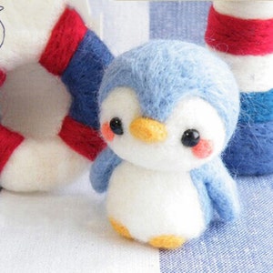 Penguin Needle felting animals Penguin DIY kit for beginners. animal Wool Needle Felt Craft novice handmade cute gift handmade set