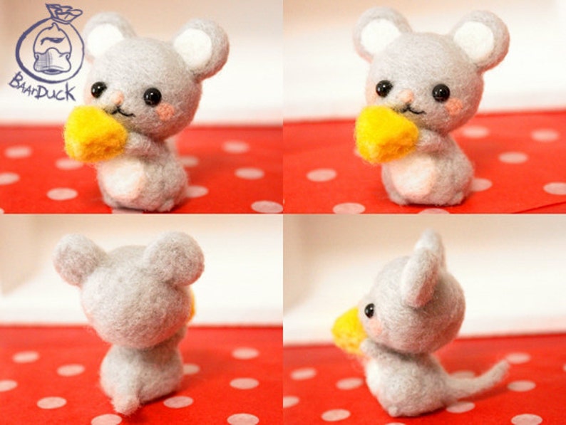 Mouse With Cheese Needle Felting Kit DIY Mice Wool Felt Felt Etsy
