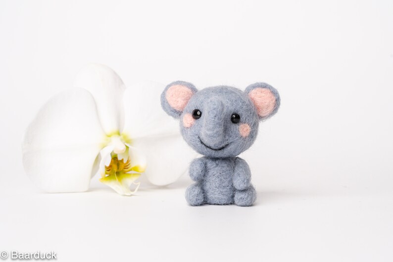Elephant Beginner DIY Felting Kit Wool Felt Needle Craft Etsy