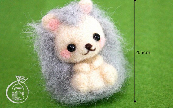 Hedgehog Needle Felting Felt Animal/gift for Her/easy Felting Kits/needle  Wool Animal Wool Animal Diy Wool Hedgehog Felting Pattern Beginner 