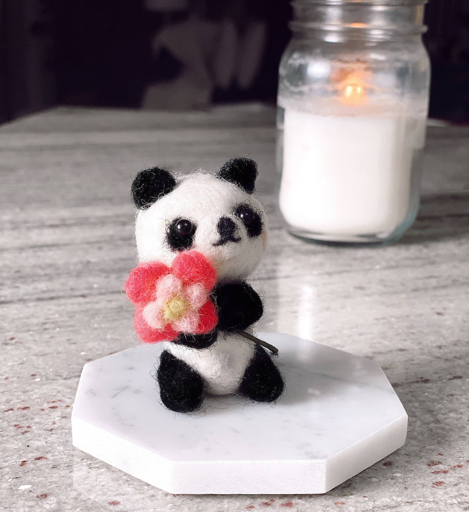 Panda Felting Kit Nedlefelt Wool Toy Present Wool Felting DIY Etsy
