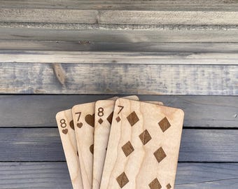 Custom Laser Engraved Wooden Euchre Scorecards, Game Night Accessories, Gift