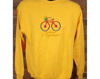 Screen Stars Fruit Of The Loom Yellow Summer In Copenhagen Sweatshirt Medium USA