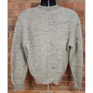 Vintage Pendleton Sweater Adult Medium Beige Colorful Wool Knit V-Neck Made USA image 3
