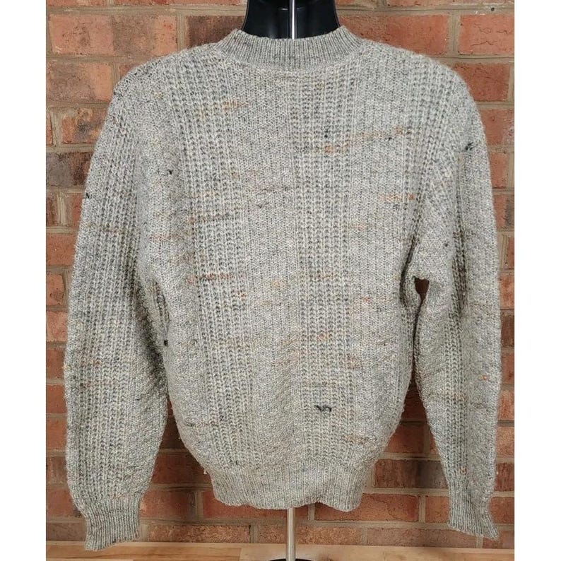 Vintage Pendleton Sweater Adult Medium Beige Colorful Wool Knit V-Neck Made USA image 3
