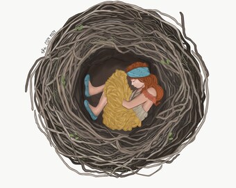 The Bird Nest—print on watercolor paper