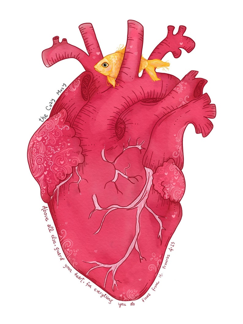 Guard Your Heart Watercolor Painting Print Etsy