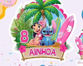 Hawaiian Cake Topper: Editable Birthday Party Decor (Digital Download