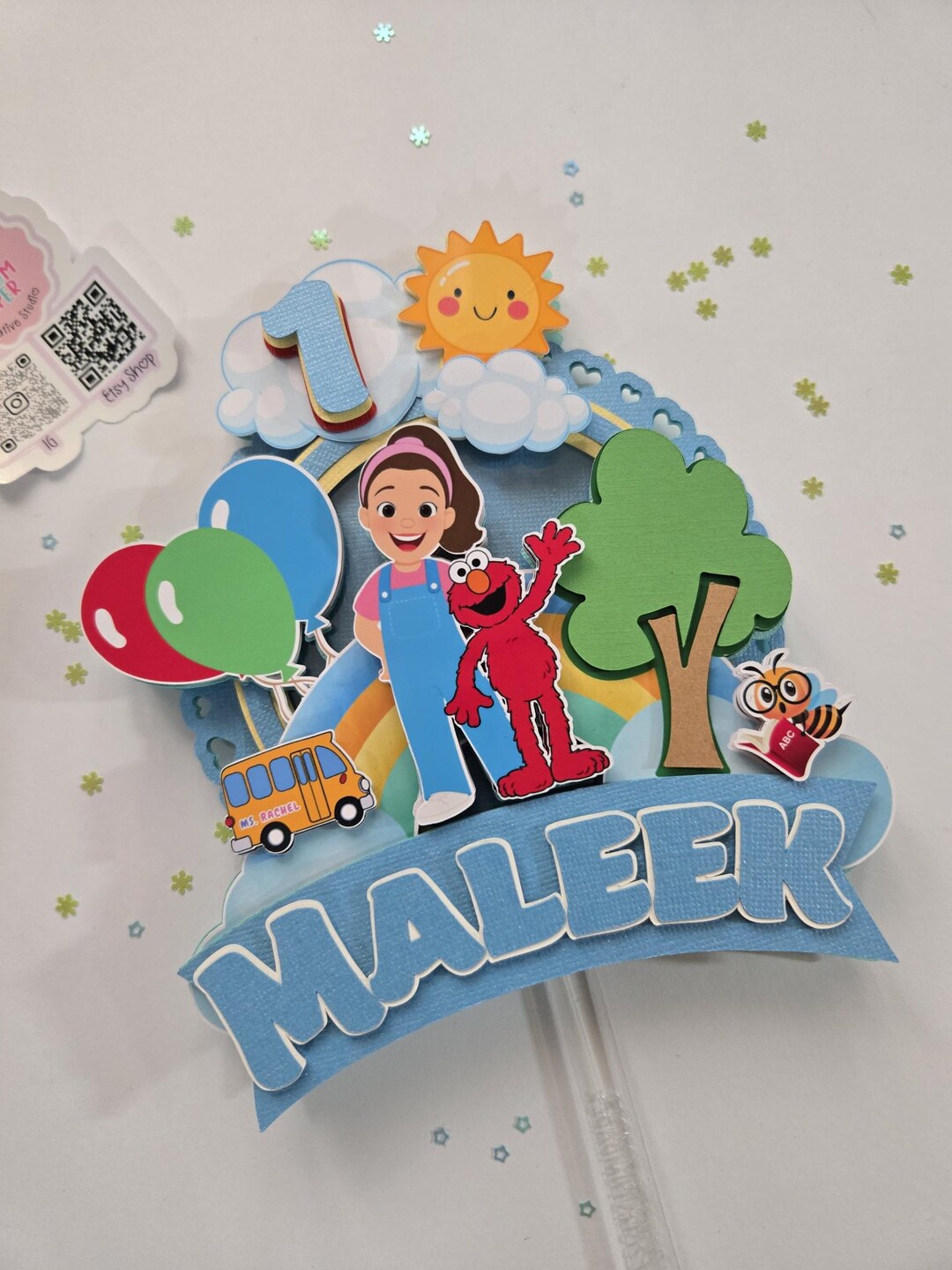 Learn Topper Handmade Educational Birthday Cake Topper: 3-D Learning Party ...