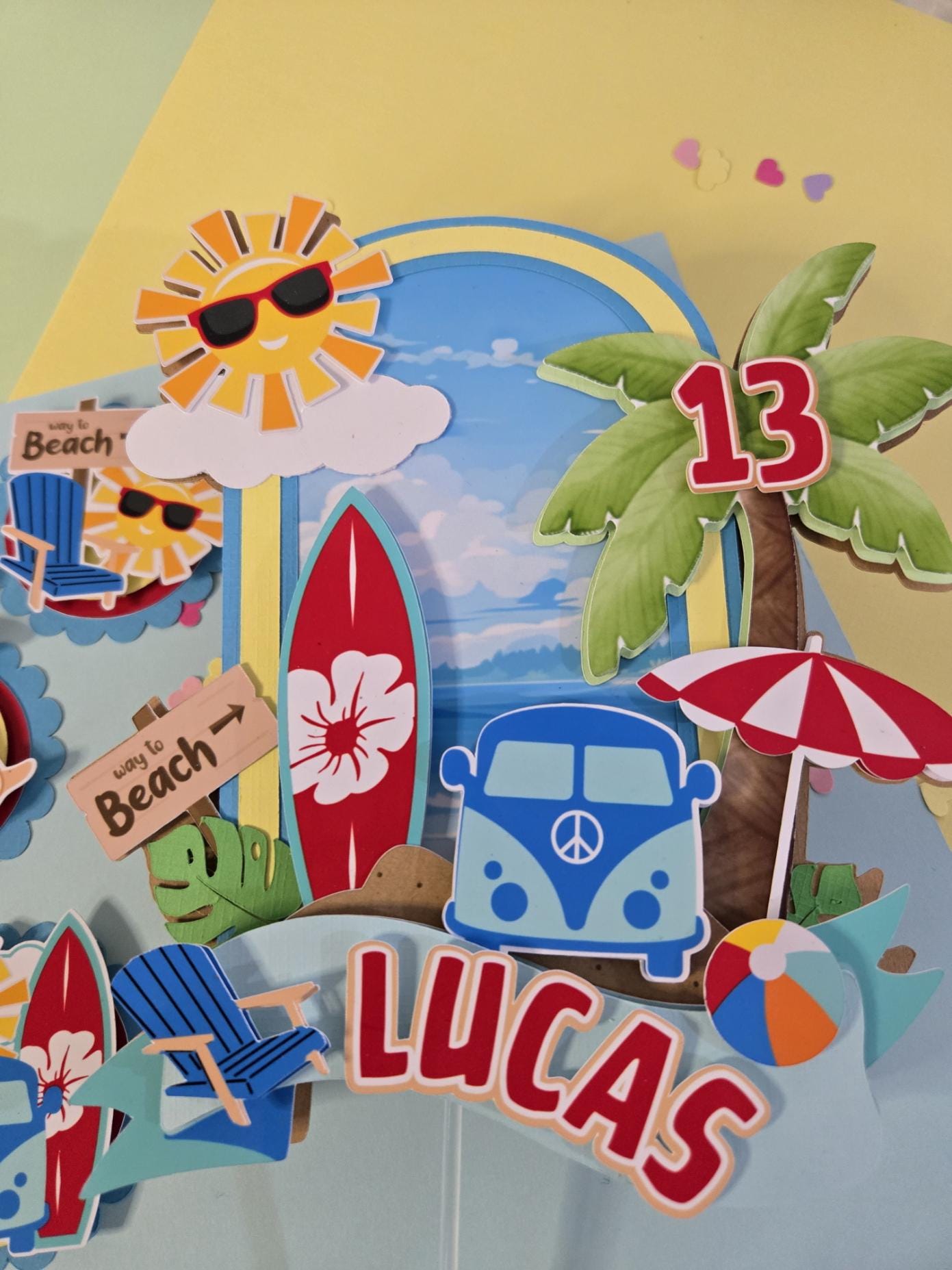 Surf Cake Topper: Retro Beach Birthday Party Decoration - Etsy