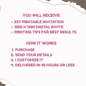 Rosa Safari-Einladung - Wild One Birthday, Rosa Maus-Motiv (Made to Order - Digitaler Download) Bild 8